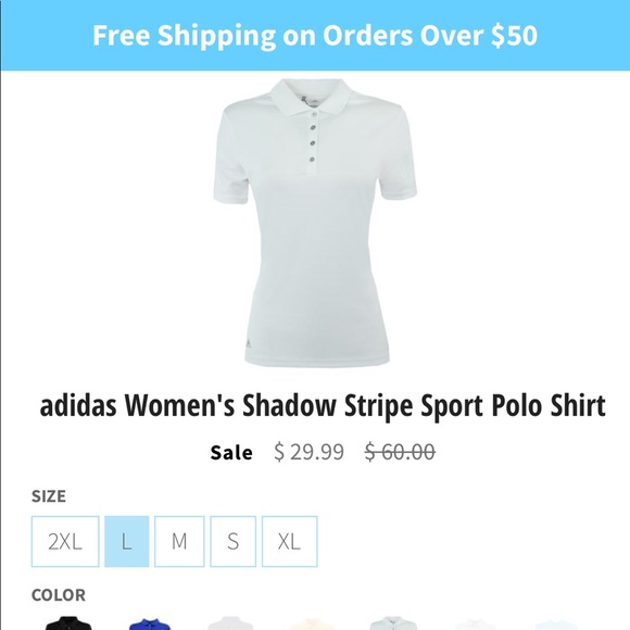 adidas Women’s Shadow Strip Sport Polo - Picture 1 of 2